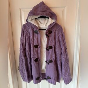 Purple cozy fleece sweater